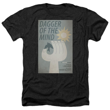 Black men's heather t-shirt with Star Trek Tos Episode 9 graphic
