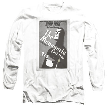 Black men's long sleeve t-shirt with Star Trek Tos Episode 12 graphic