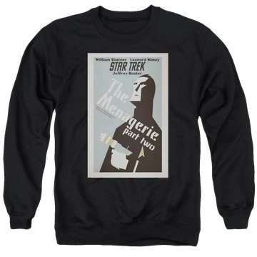 Black men's crewneck sweatshirt with Star Trek The Original Series Tos Episode 12 graphic