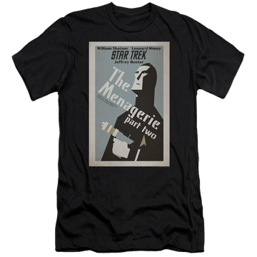 Black men's premium slim fit t-shirt with Star Trek Tos Episode 12 graphic