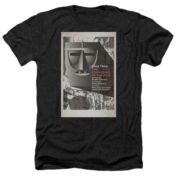 Black men's heather t-shirt with Star Trek Tos Episode 13 graphic