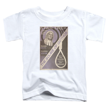 White toddler t-shirt with Star Trek Tos Episode 17 graphic