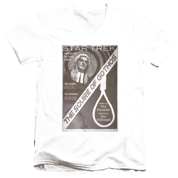 Black men's v-neck t-shirt with Star Trek Tos Episode 17 graphic