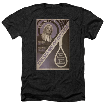 Black men's heather t-shirt with Star Trek Tos Episode 17 graphic