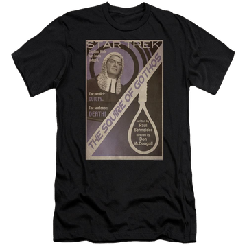 Black men's premium slim fit t-shirt with Star Trek Tos Episode 17 graphic