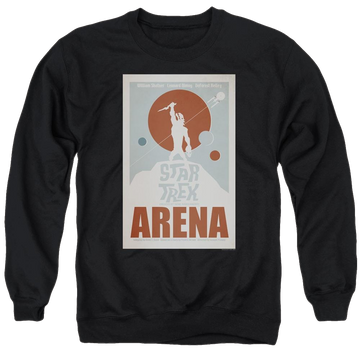 Black men's crewneck sweatshirt with Star Trek The Original Series Tos Episode 18 graphic