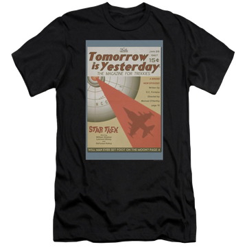 White men's premium slim fit t-shirt with Star Trek Tos Episode 19 graphic