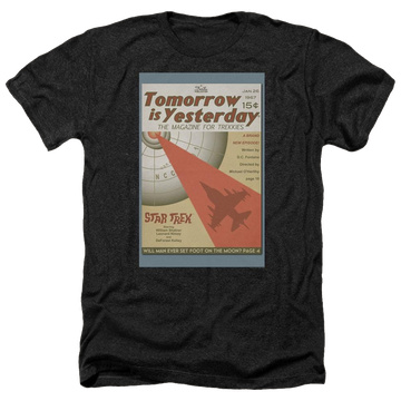 Black men's heather t-shirt with Star Trek Tos Episode 19 graphic