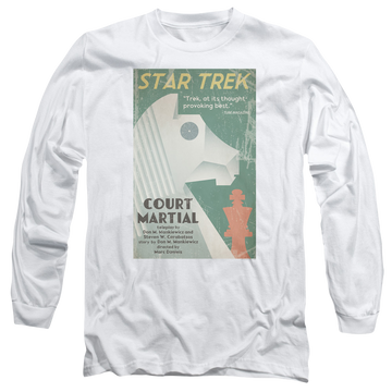 White men's long sleeve t-shirt with Star Trek Tos Episode 20 graphic