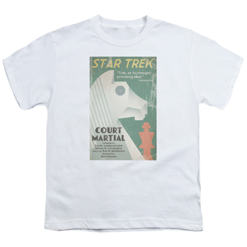 White youth t-shirt for ages 8 to 12 with Star Trek The Original Series Tos Episode 20 graphic