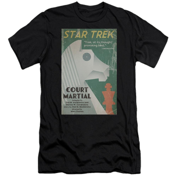 Black men's premium slim fit t-shirt with Star Trek Tos Episode 20 graphic