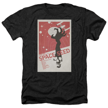 Black men's heather t-shirt with Star Trek Tos Episode 22 graphic