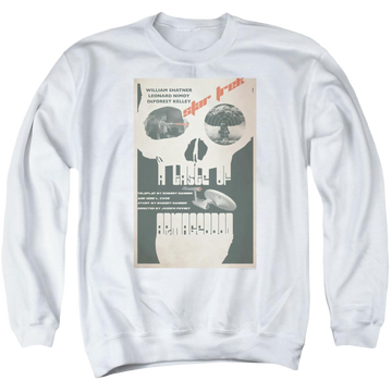 White men's crewneck sweatshirt with Star Trek Tos Episode 23 graphic