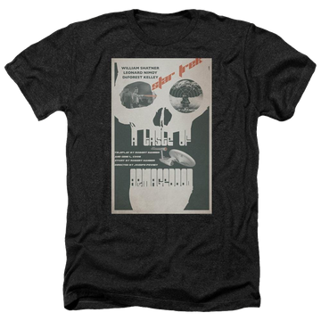 Black men's heather t-shirt with Star Trek Tos Episode 23 graphic