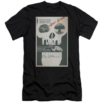 Black men's premium slim fit t-shirt with Star Trek Tos Episode 23 graphic