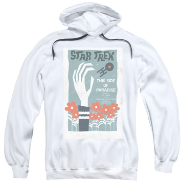White pullover hoodie with Star Trek The Original Series Tos Episode 24 graphic