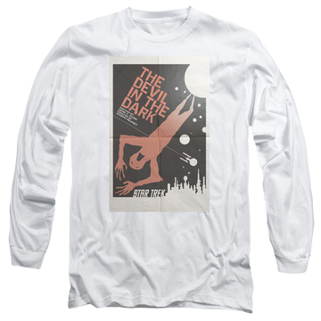 White men's long sleeve t-shirt with Star Trek Tos Episode 25 graphic