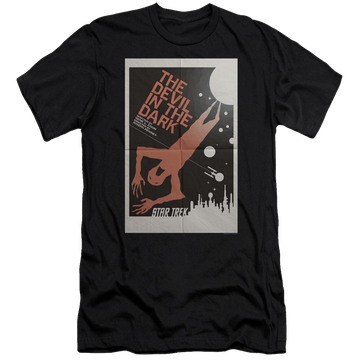 Black men's premium slim fit t-shirt with Star Trek Tos Episode 25 graphic