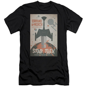 Black men's premium slim fit t-shirt with Star Trek Tos Episode 26 graphic