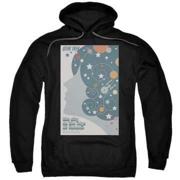 Black pullover hoodie with Star Trek The Original Series Tos Episode 28 graphic