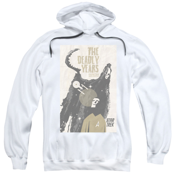 White pullover hoodie with Star Trek The Original Series Tos Episode 41 graphic