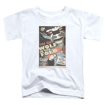 White toddler t-shirt with Star Trek The Original Series Tos Episode 43 graphic