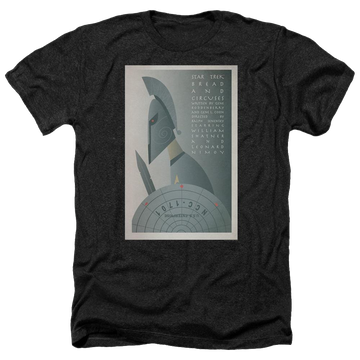Black men's heather t-shirt with Star Trek Tos Episode 54 graphic
