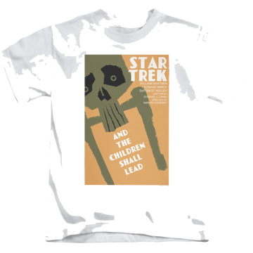 White kid's t-shirt for ages 4 to 7 with Star Trek The Original Series Tos Episode 59 graphic