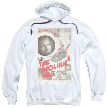 White pullover hoodie with Star Trek The Original Series Tos Episode 64 graphic
