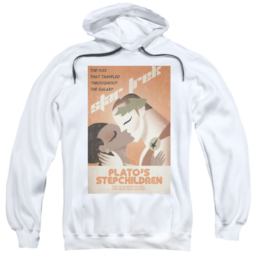 White pullover hoodie with Star Trek The Original Series Tos Episode 65 graphic
