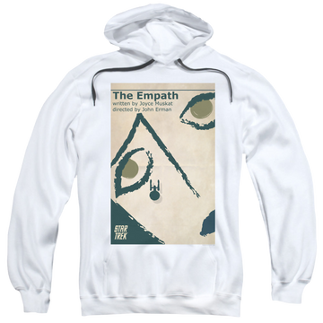 White pullover hoodie with Star Trek The Original Series Tos Episode 67 graphic