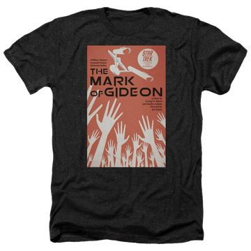 Black men's heather t-shirt with Star Trek Tos Episode 71 graphic