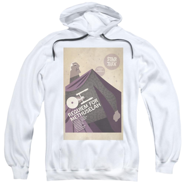 White pullover hoodie with Star Trek The Original Series Tos Episode 74 graphic