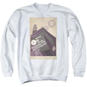 White men's crewneck sweatshirt with Star Trek The Original Series Tos Episode 74 graphic