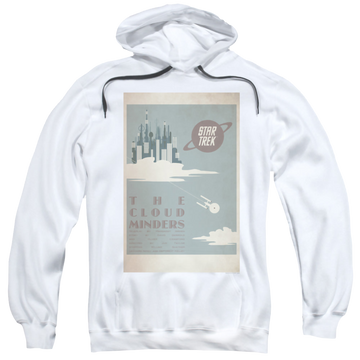 White pullover hoodie with Star Trek The Original Series Tos Episode 76 graphic