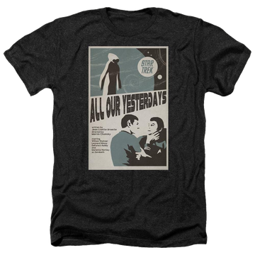 Black men's heather t-shirt with Star Trek Tos Episode 78 graphic