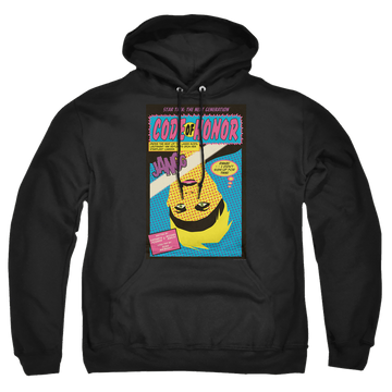 Black pullover hoodie with Star Trek The Next Generation Tng Season 1 Episode 4 graphic