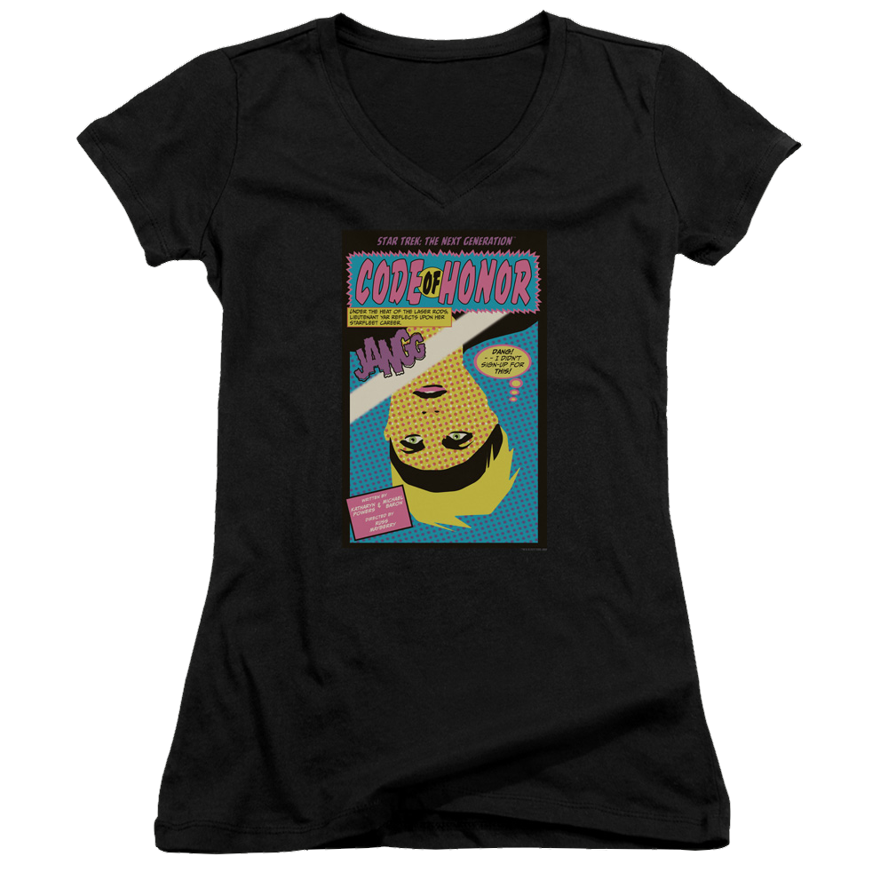 Star Trek The Next Generation Tng Season 1 Episode 4 - Juniors V-Neck T-Shirt Juniors V-Neck T-Shirt Star Trek