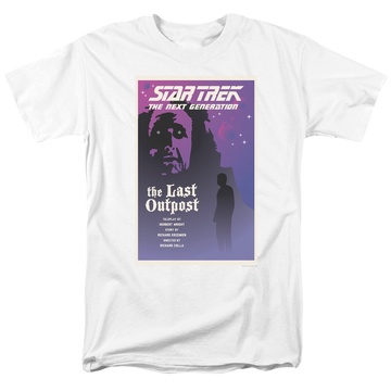 White men's regular fit t-shirt with Star Trek The Next Generation Season 1 Episode 5 graphic