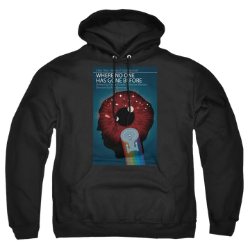 Black pullover hoodie with Star Trek The Next Generation Tng Season 1 Episode 6 graphic