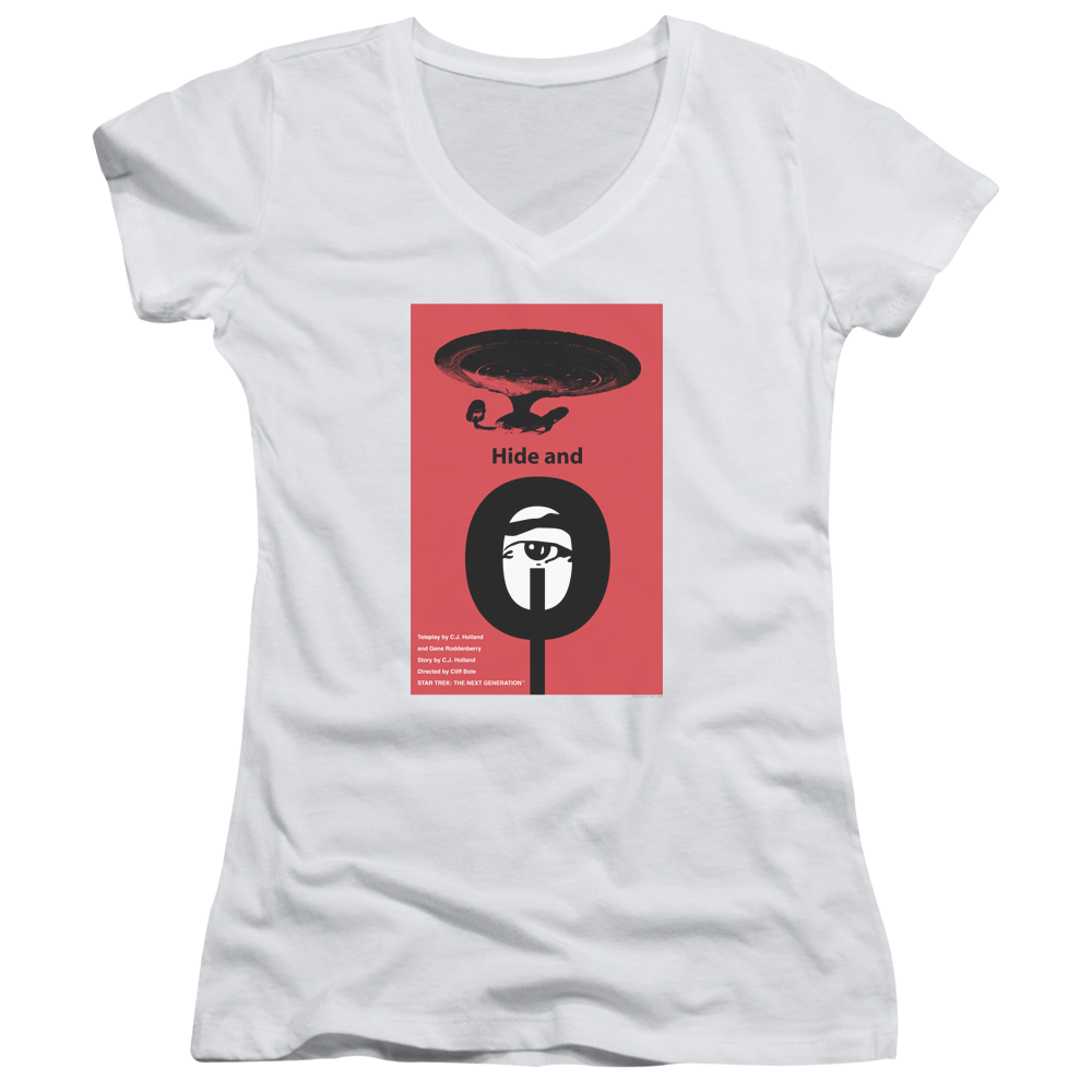 Star Trek The Next Generation Tng Season 1 Episode 10 - Juniors V-Neck T-Shirt Juniors V-Neck T-Shirt Star Trek