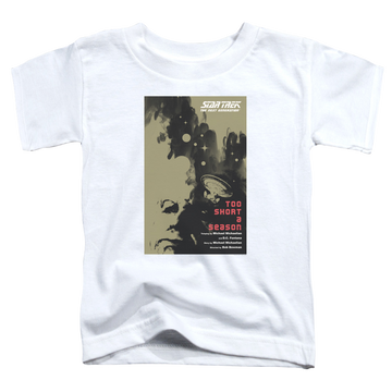 White toddler t-shirt with Star Trek The Next Generation Tng Season 1 Episode 16 graphic
