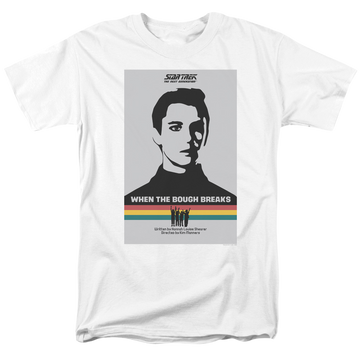 White men's regular fit t-shirt with Star Trek The Next Generation Season 1 Episode 17 graphic