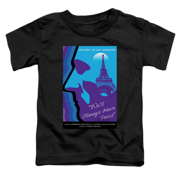 Black toddler t-shirt with Star Trek The Next Generation Tng Season 1 Episode 24 graphic