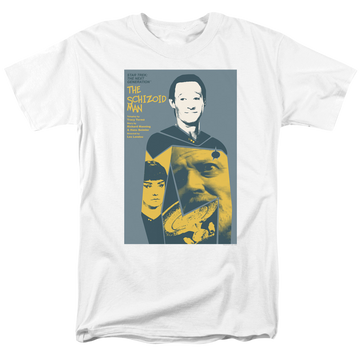 White men's regular fit t-shirt with Star Trek The Next Generation Season 2 Episode 6 graphic