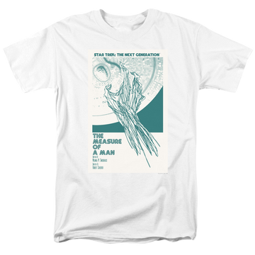White men's regular fit t-shirt with Star Trek The Next Generation Season 2 Episode 9 graphic