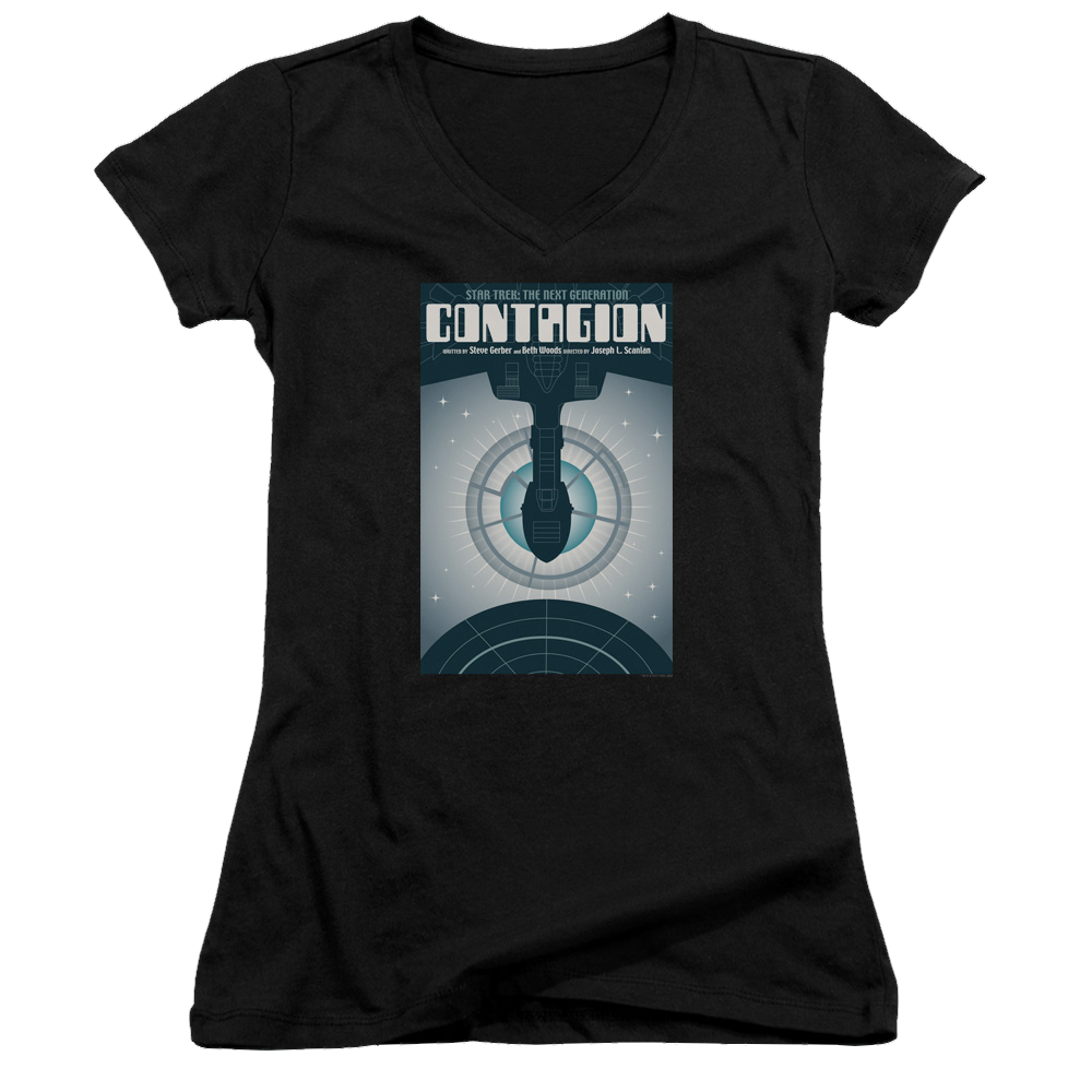 Star Trek The Next Generation Tng Season 2 Episode 11 - Juniors V-Neck T-Shirt Juniors V-Neck T-Shirt Star Trek