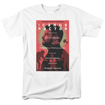 White men's regular fit t-shirt with Star Trek The Next Generation Season 2 Episode 14 graphic