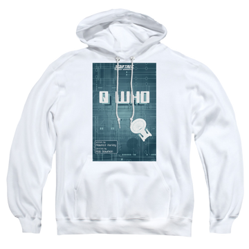 White pullover hoodie with Star Trek The Next Generation Tng Season 2 Episode 16 graphic