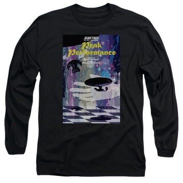 Black men's long sleeve t-shirt with Star Trek The Next Generation Season 2 Episode 21 graphic